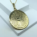 Pingente Pai Nosso G Folheado a Ouro 18K