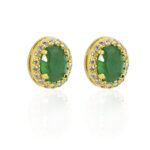 Brinco Princesa Verde Esmeralda Folheado a Ouro 18K